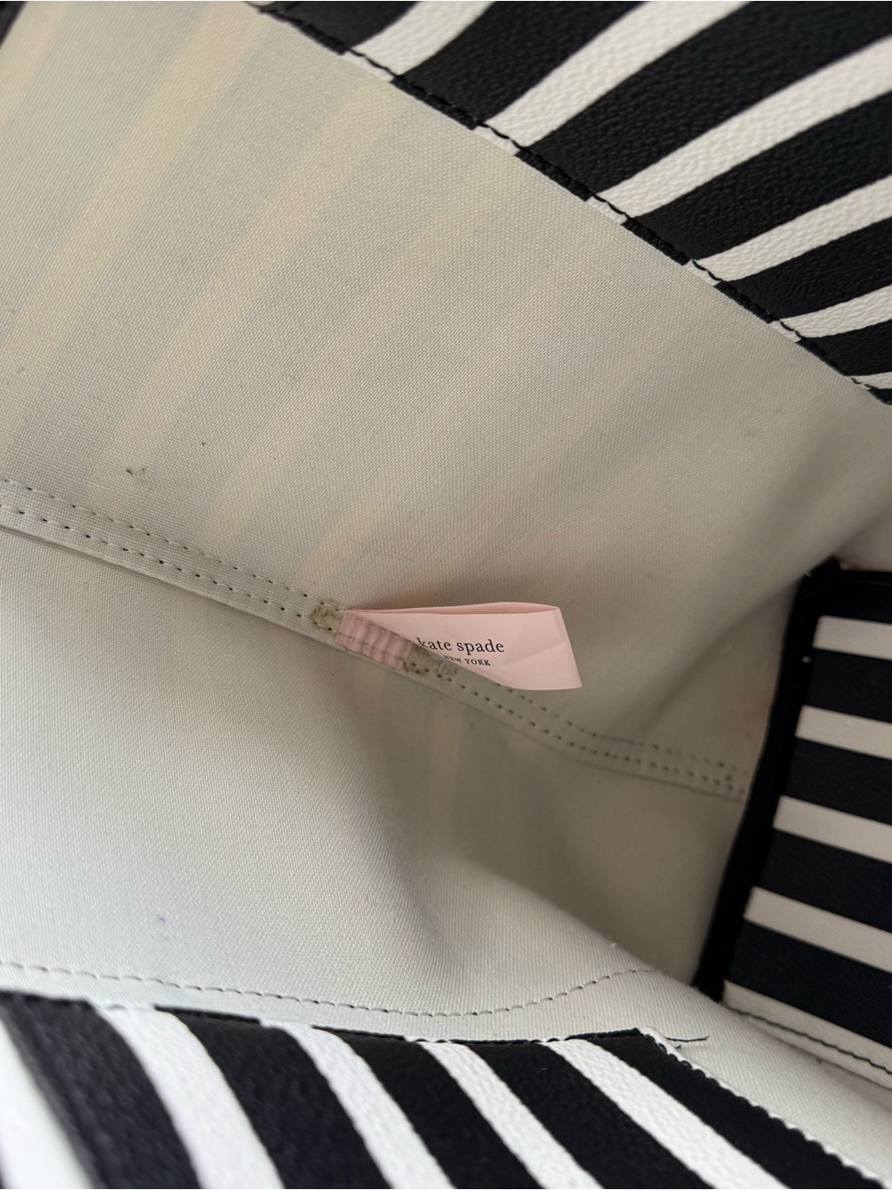 kate spade Black and White Striped Tote - Picture 5 of 16